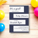 Search for navy blue stripes baby shower invitations Elegant