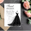 Search for black white sweet 16 invitations Luxury