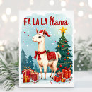 Search for llama christmas cards Fa la la llama