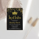Search for crown sweet 16 invitations Glitter