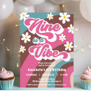 Search for pink 9th birthday invitations Hippie