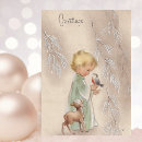 Search for vintage little girl christmas cards Snow