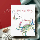 Search for crab christmas cards Watercolor