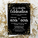 Search for adult twin birthday invitations Gold glitter