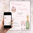 Search for champagne and cupcakes invitations For her