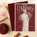 Search for vintage art deco christmas cards Lady