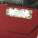 Search for poinsettia return address labels Modern