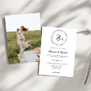 Search for monogram wreath wedding invitations Black and white
