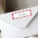 Search for red white check return address labels Classic