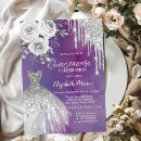 Search for purple silver quinceanera invitations Flowers