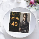 Search for happy 40 40th birthday napkins Gold
