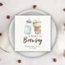 Search for coffee napkins Baby is brewing