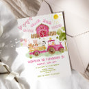Search for pink tractor birthday invitations Animals