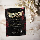Search for red and black masquerade party invitations Gothic
