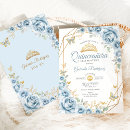 Search for baby blue quinceanera invitations Floral