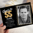 Search for 55th birthday invitations Glitter