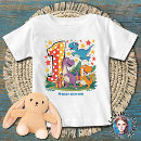 Search for dinosaur first birthday tshirts Colourful