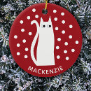 Search for white cat christmas tree decorations Kitten
