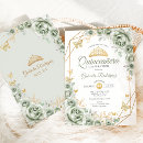 Search for sage green quinceanera invitations Floral