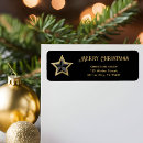 Search for gold stars return address labels Merry christmas