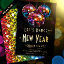 Search for disco new years party invitations Glitter