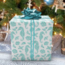 Search for teal white christmas wrapping paper Tropical