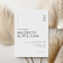 Search for modern simple black and white wedding invitations Chic