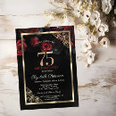 Search for red gold 75th birthday invitations Flowers