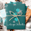 Search for teal christmas wrapping paper Snowflakes