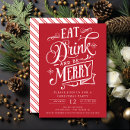 Search for eat drink and be merry invitations Red and white