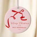 Search for bows christmas tree decorations Pink