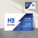 Search for electrician business cards Blue