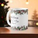 Search for our first christmas mugs Just married