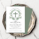 Search for botanical first communion invitations Leaf wreath