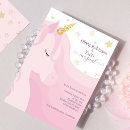 Search for pink gold unicorn invitations Pastel