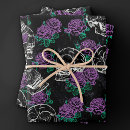 Search for purple skulls wrapping paper Dia de los muertos