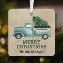 Search for green truck christmas tree decorations Rustic