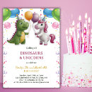 Search for dinosaur unicorn invitations Magical