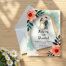 Search for cartoon bride and groom wedding invitations Elegant