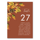 Search for fall leaves numbers table table cards Rustic