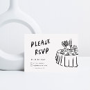 Search for fun rsvp cards Black and white