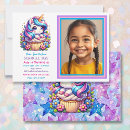 Search for unicorn cupcake invitations Purple