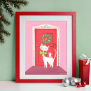 Search for mid century modern christmas posters Red