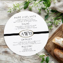 Search for round wedding menus Black and white