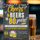 Search for cheers to 80 years birthday invitations Vintage
