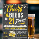 Search for cheers to 21 year invitations Vintage