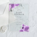 Search for silver baby shower invitations Purple