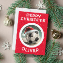 Search for soccer christmas cards Red
