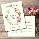 Search for wildflowers save the date postcards Rustic boho
