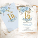 Search for blue and gold sweet 16 invitations For kids